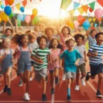 kids participating in track and field