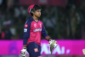 Vaibhav Suryavanshi back toward pavillion